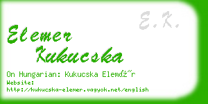 elemer kukucska business card